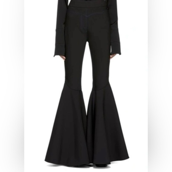 Ellery Pants - ELLERY Sinuous Cropped Bell Bottom Suit Pants Side Zip Wool Blend Sz.4